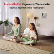 TP152 Digital Temperature and Humidity Monitor Digital Hygrometer with Temperature, Humidity and Clock LCD Display